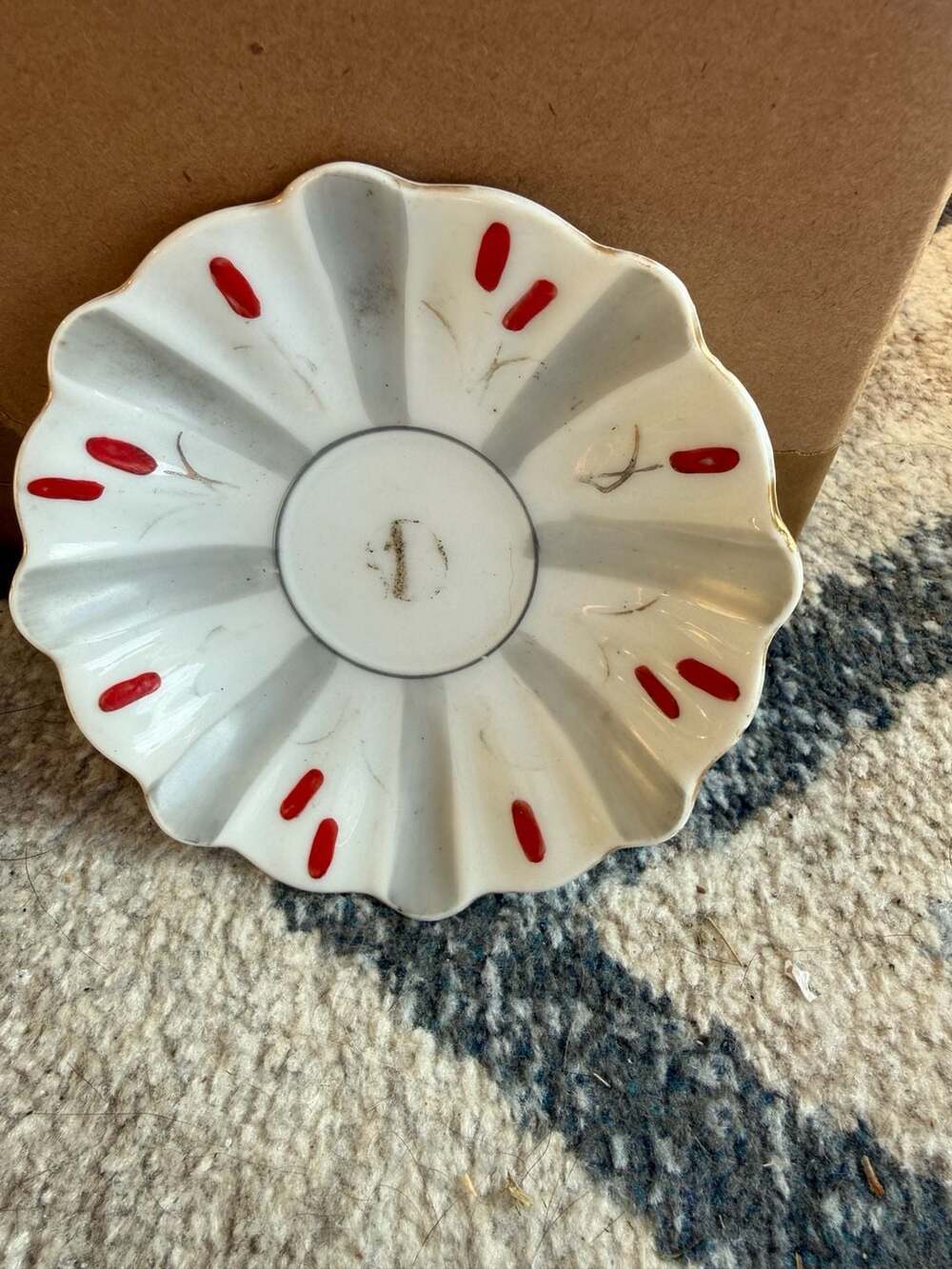Vintage Hand Painted Scalloped Porcelain Saucer Made in Occupied Japan